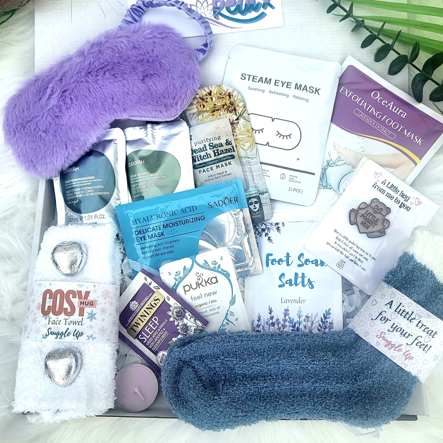 Cozy Night In Pamper Hamper, Self-Care Relaxation Spa Set, Hug in a Box