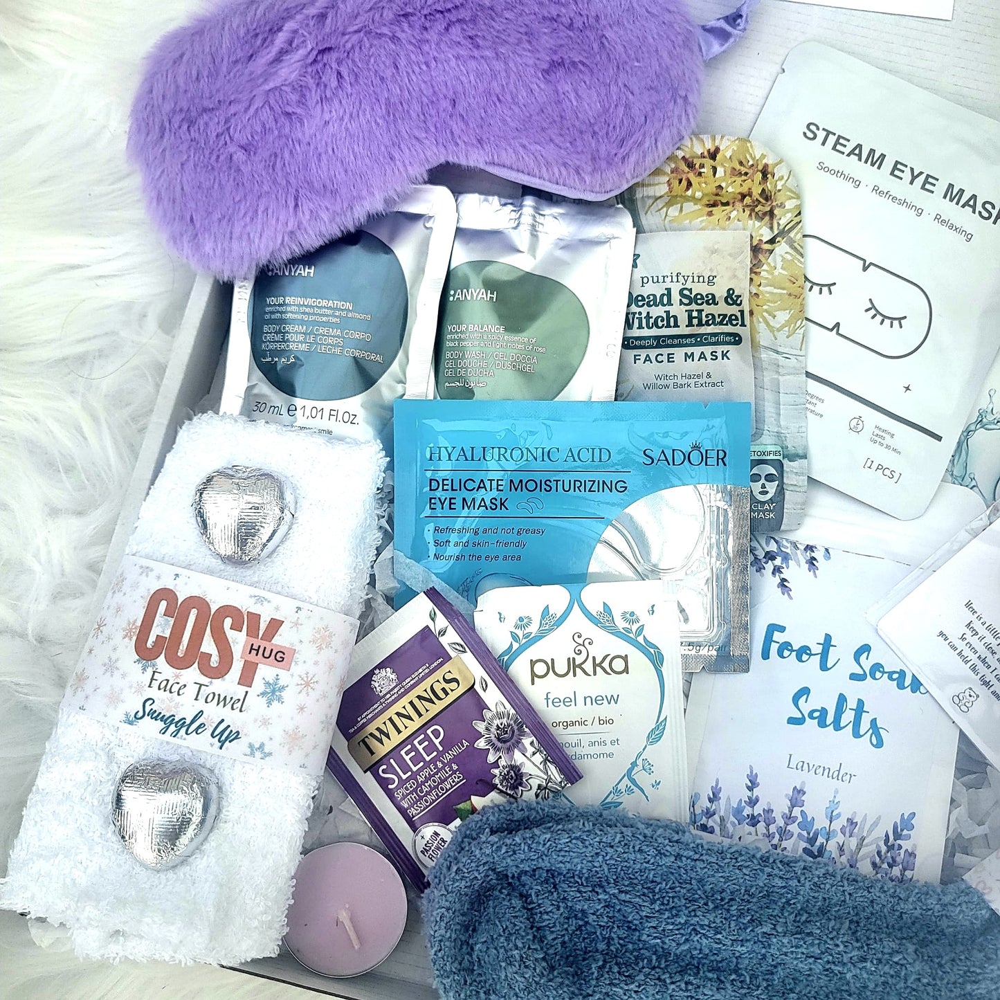 Cozy Night In Pamper Hamper, Self-Care Relaxation Spa Set, Hug in a Box