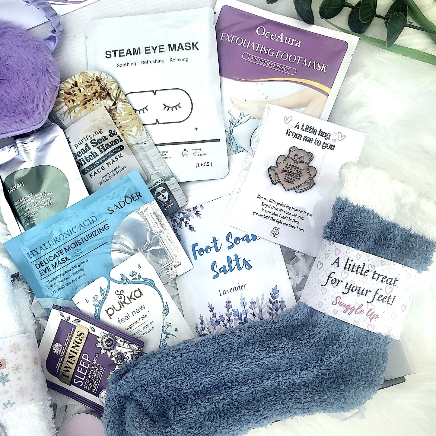 Cozy Night In Pamper Hamper, Self-Care Relaxation Spa Set, Hug in a Box
