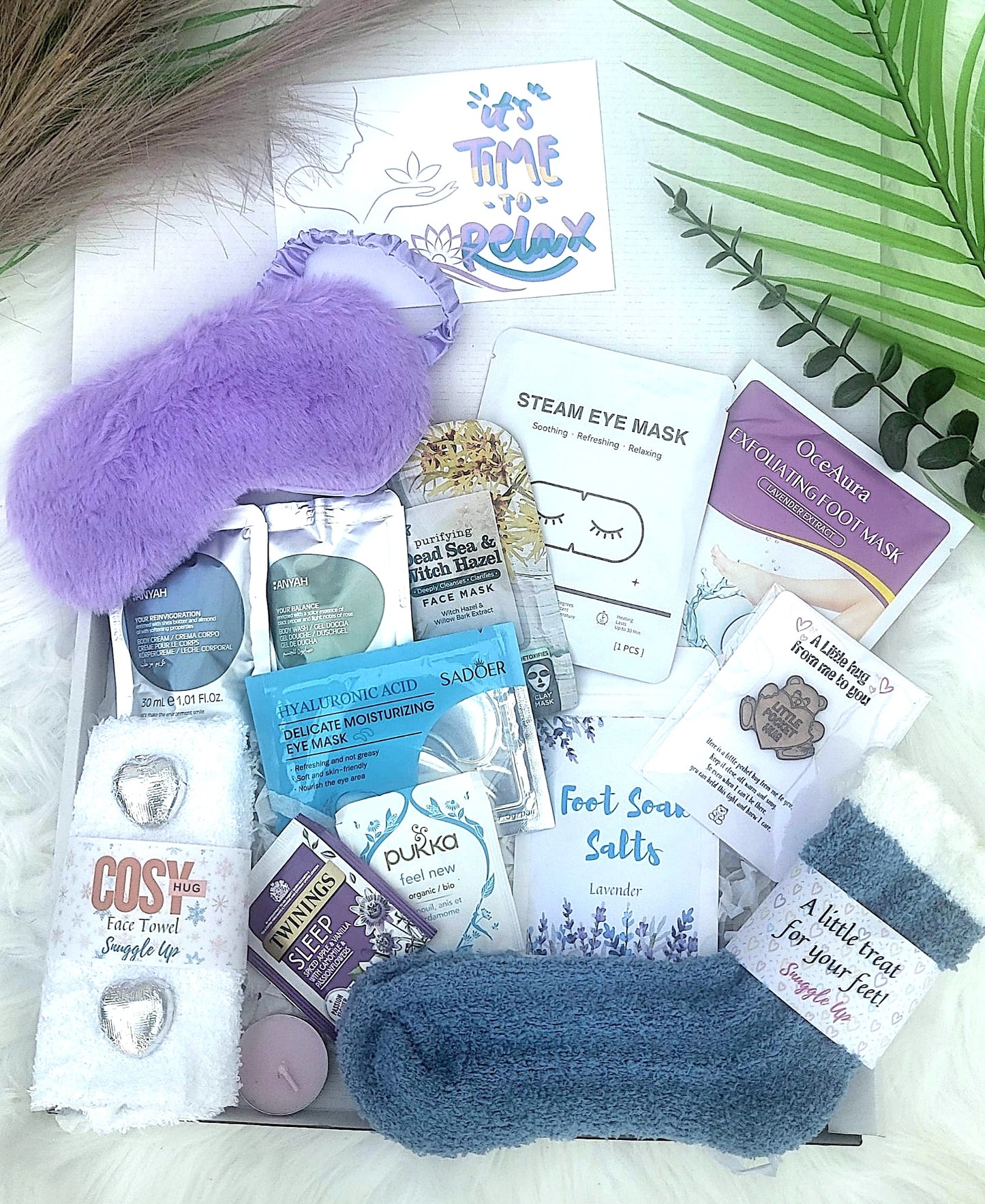 Cozy Night In Pamper Hamper, Self-Care Relaxation Spa Set, Hug in a Box
