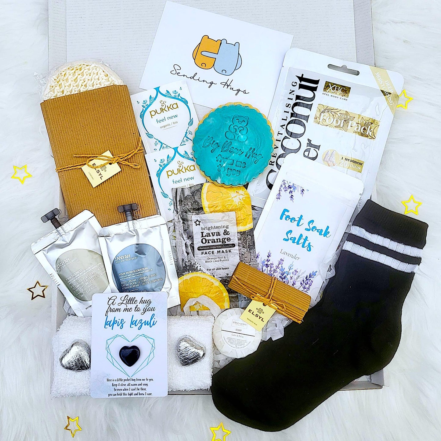 Men's Pamper Hamper Gift: Sending Hugs for Him, Thinking of You, Get Well Soon