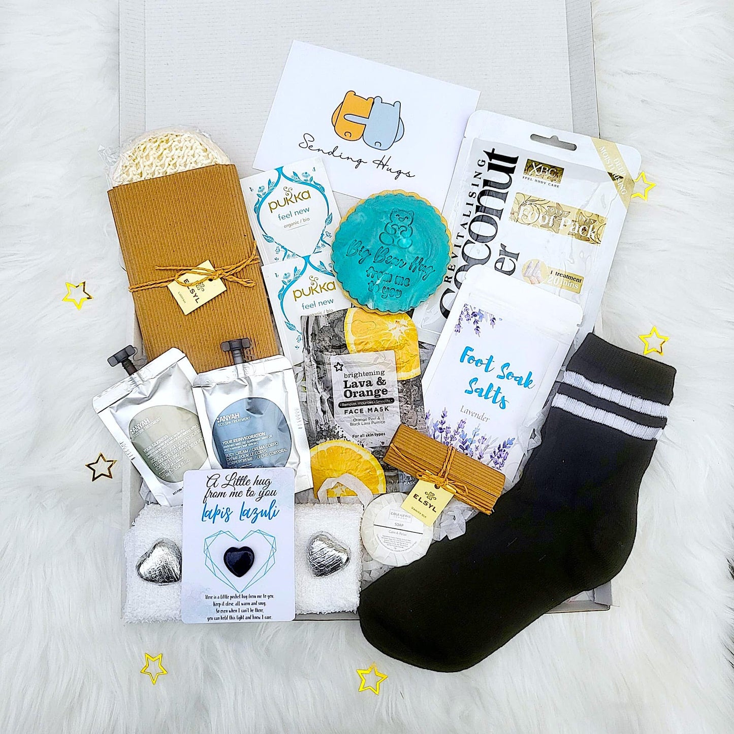 Men's Pamper Hamper Gift: Sending Hugs for Him, Thinking of You, Get Well Soon