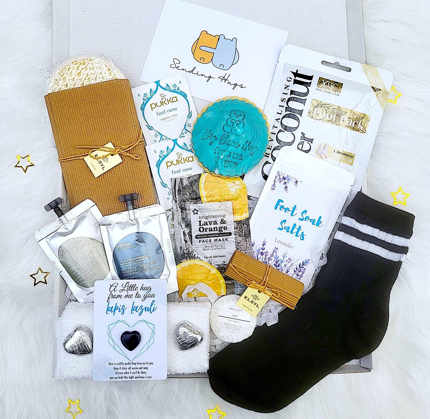 Men's Pamper Hamper Gift: Sending Hugs for Him, Thinking of You, Get Well Soon