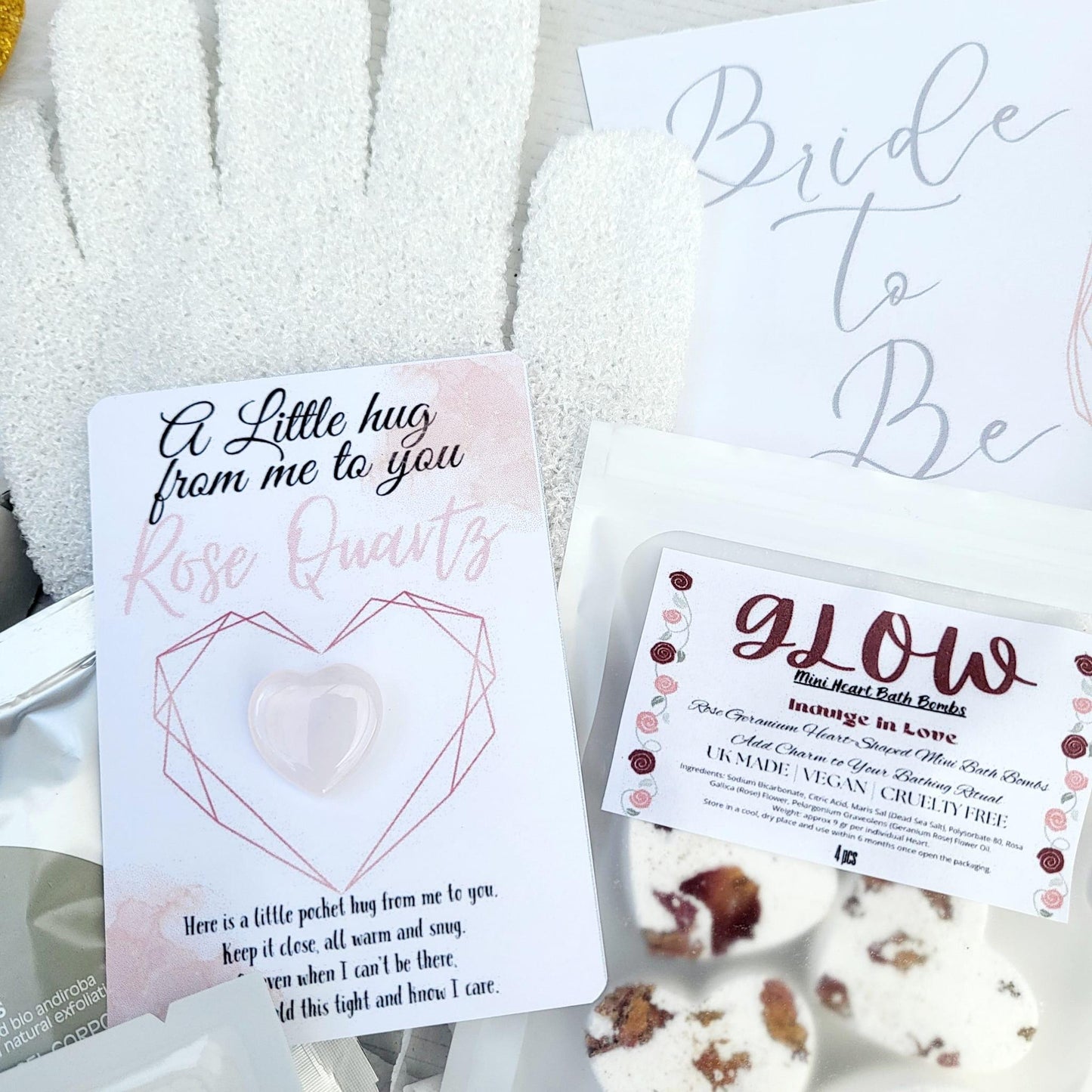 Bride To Be Gift Box: Pure White Wedding Dream Pamper Hamper with Rose Quartz