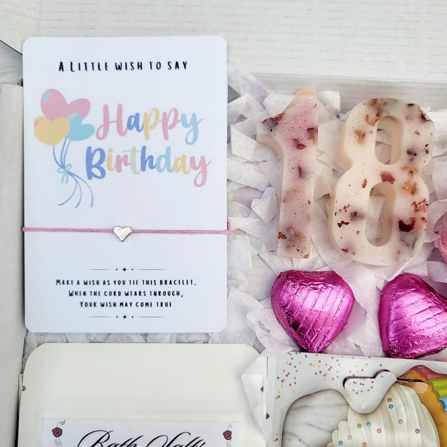 Personalized 18th Birthday Spa Gift Box: Pamper Hamper with Treats & Number Wax Melts