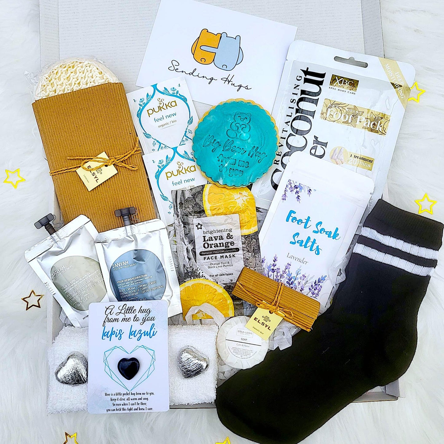 Men's Pamper Hamper Gift: Sending Hugs for Him, Thinking of You, Get Well Soon