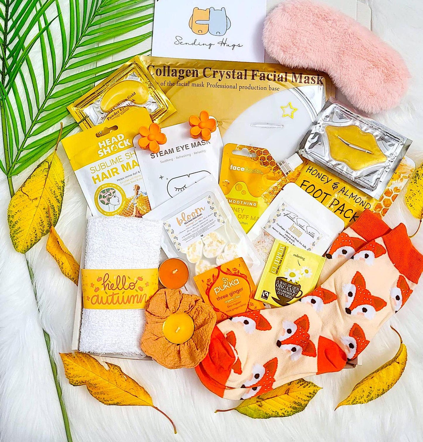 Autumn Spa Gift Box: Cozy Pamper Hamper with Fox Socks