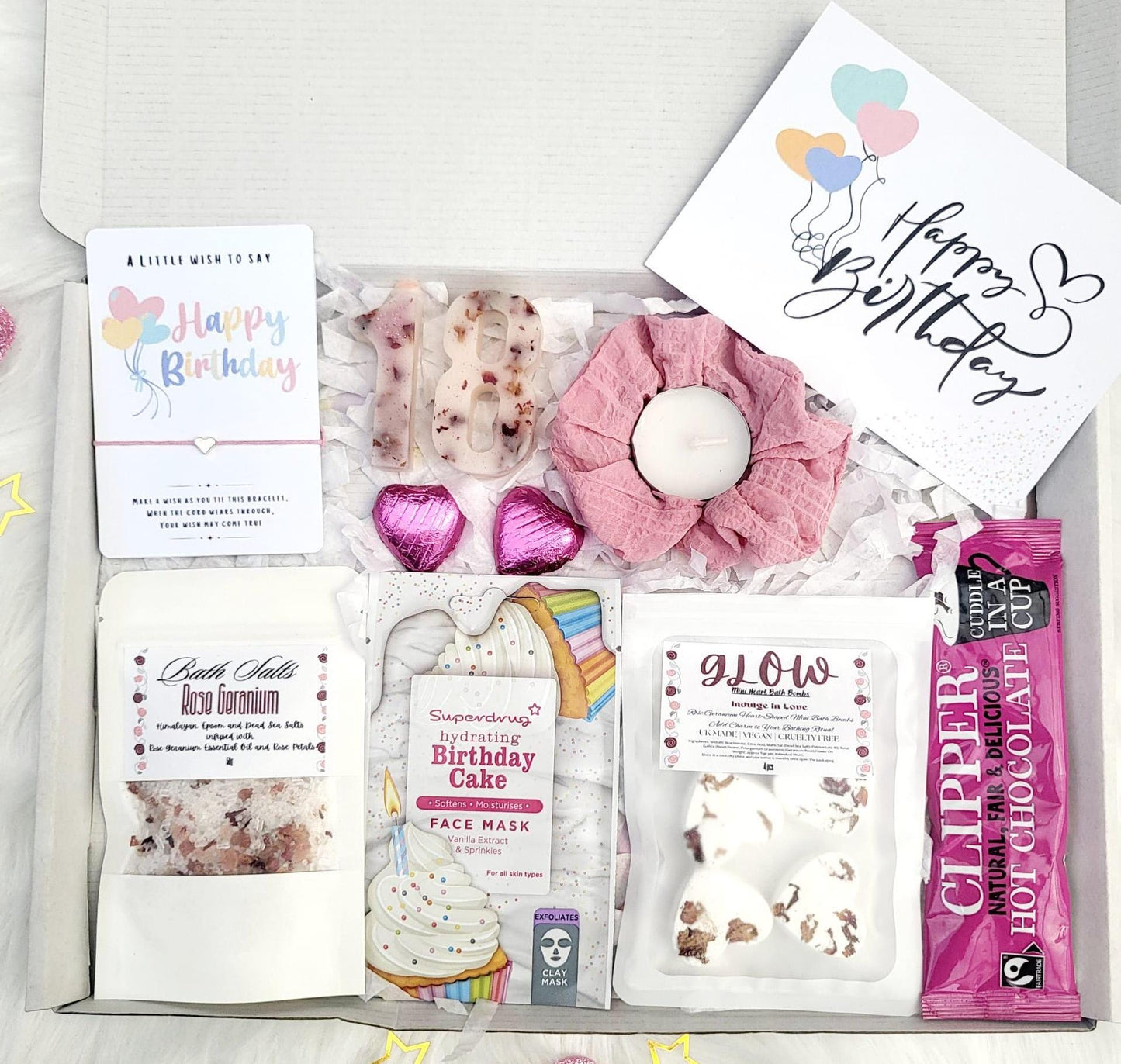 Personalized 18th Birthday Spa Gift Box: Pamper Hamper with Treats & Number Wax Melts