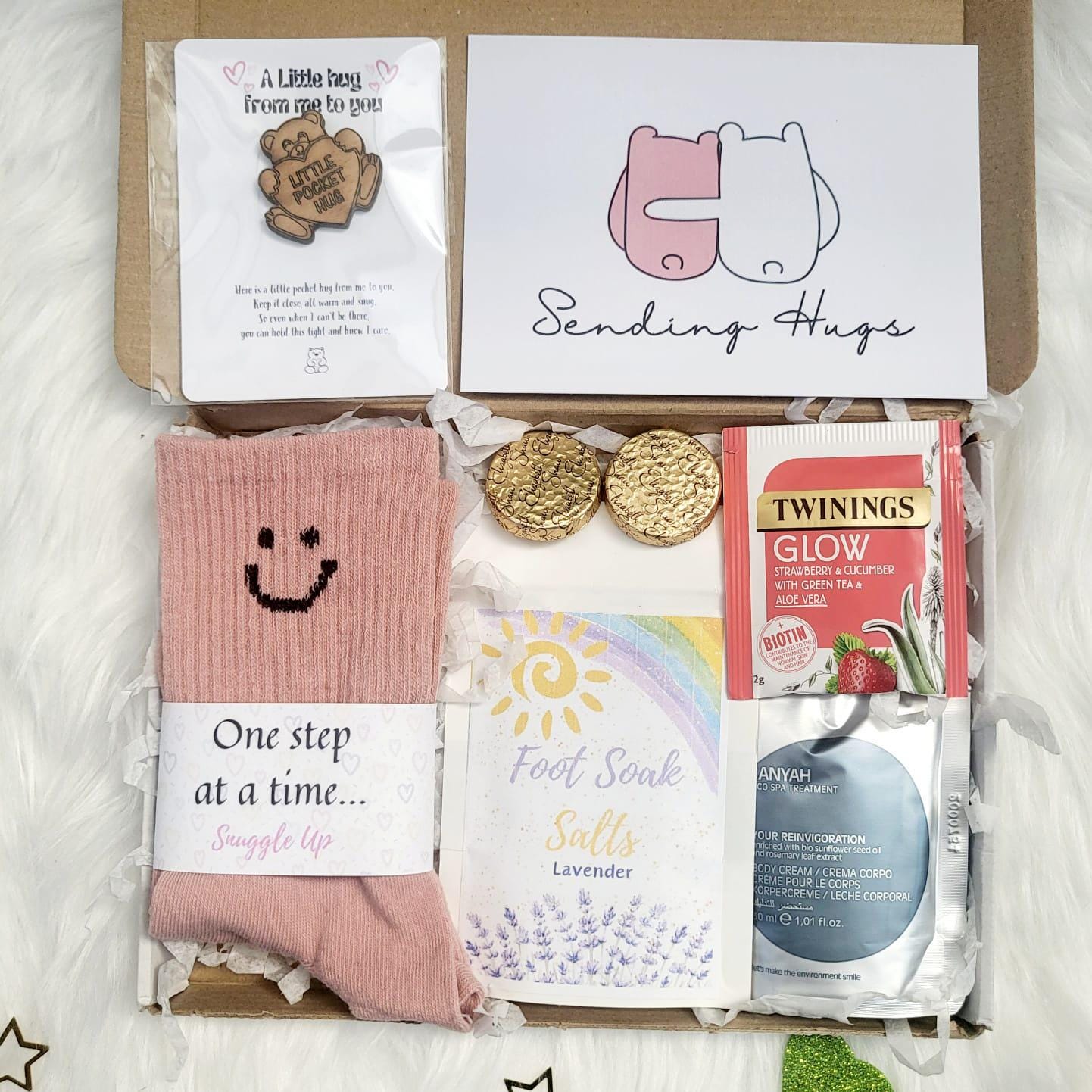 VEGAN Recovery Care Package, HUG in a BOX, Hospital Recovery Gift For Her, Thinking Of You, Sending Hugs, Get Well Soon, Pick Me Up Gift