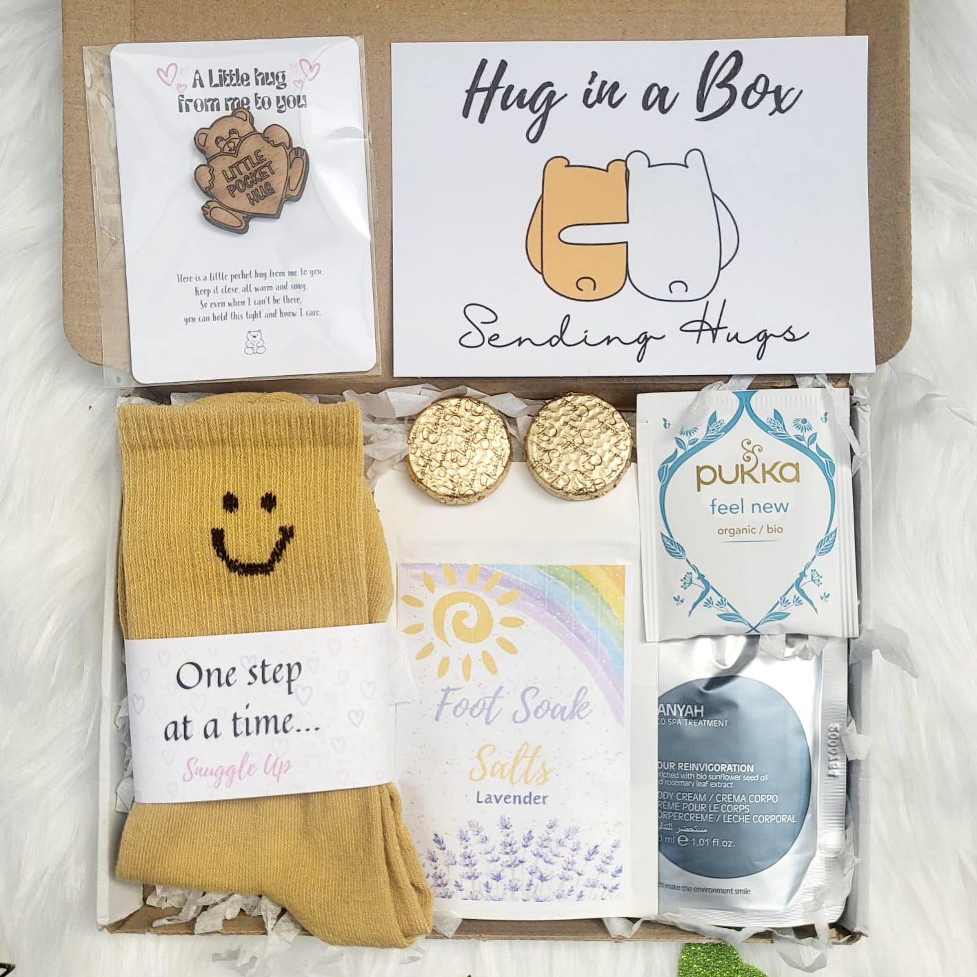 VEGAN Recovery Care Package, HUG in a BOX, Hospital Recovery Gift For Her, Thinking Of You, Sending Hugs, Get Well Soon, Pick Me Up Gift