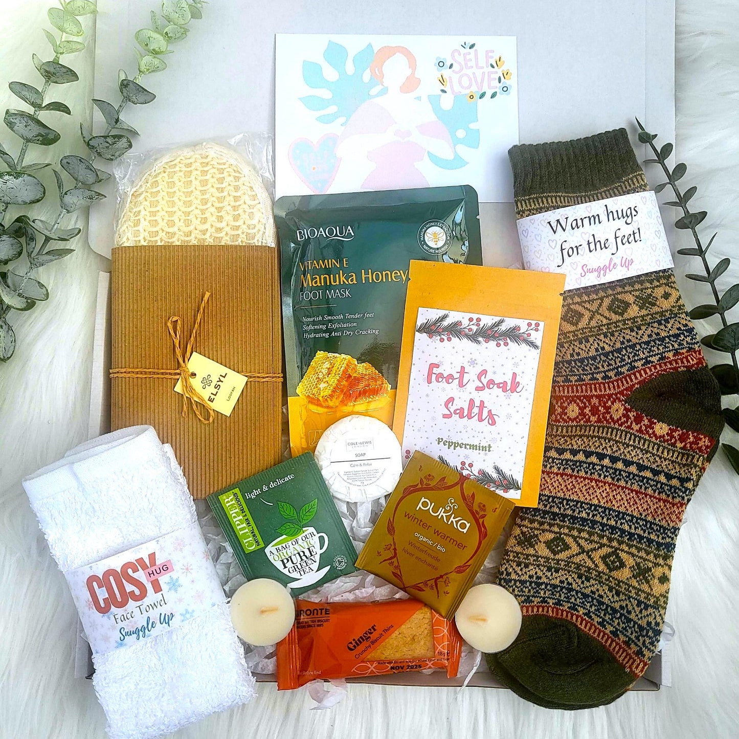 Cozy Night In Pamper Hamper: Hygge Gift Box, Sending Hugs, Get Well Soon