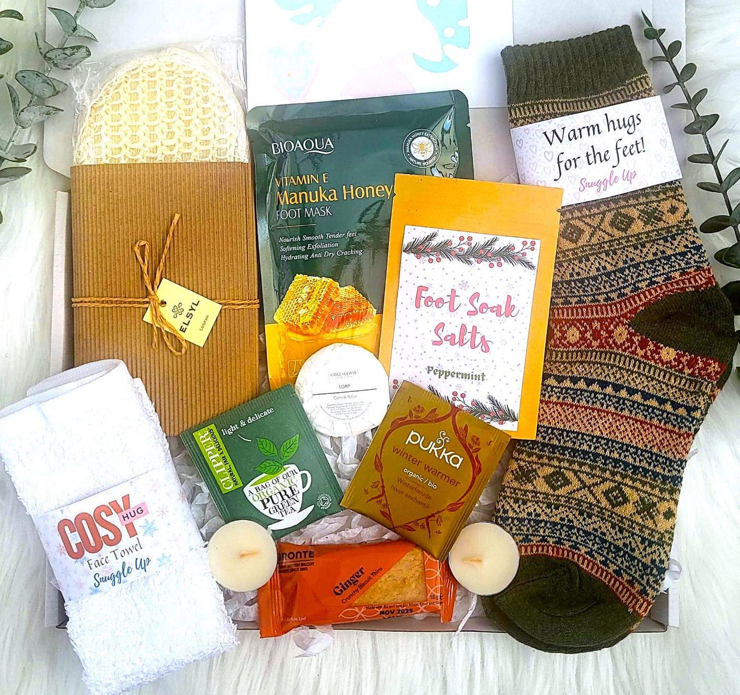 Cozy Night In Pamper Hamper: Hygge Gift Box, Sending Hugs, Get Well Soon