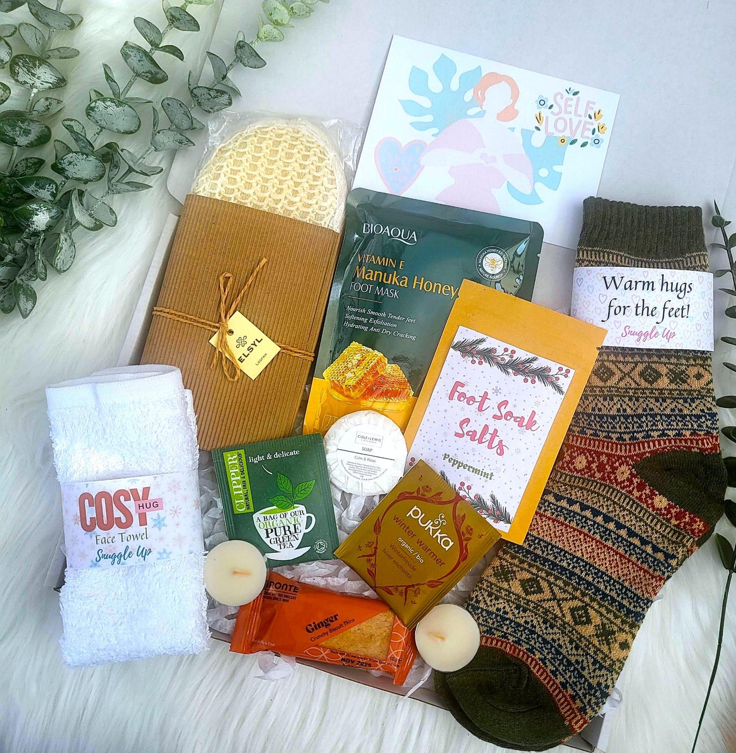 Cozy Night In Pamper Hamper: Hygge Gift Box, Sending Hugs, Get Well Soon