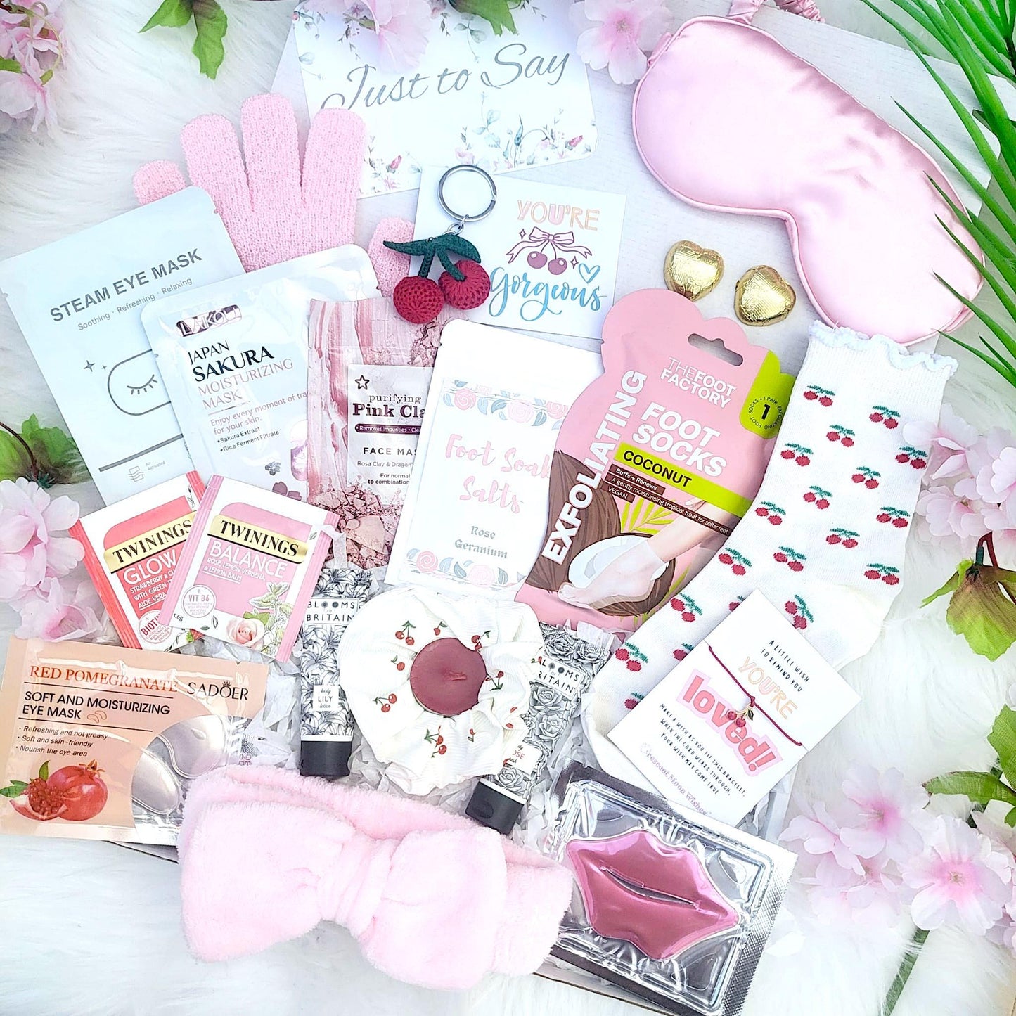 Cherry Sweet Spa Gift Box: Self-Care Package - Hug in a Box - Birthday Pamper Hamper