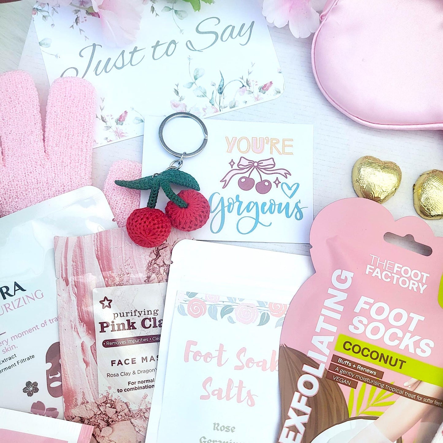 Cherry Sweet Spa Gift Box: Self-Care Package - Hug in a Box - Birthday Pamper Hamper