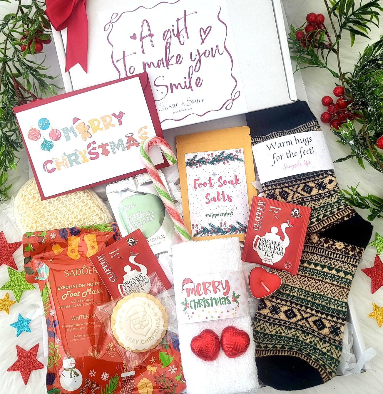 Men's Christmas Spa Gift Box | Winter Socks & Pamper Hamper for Him