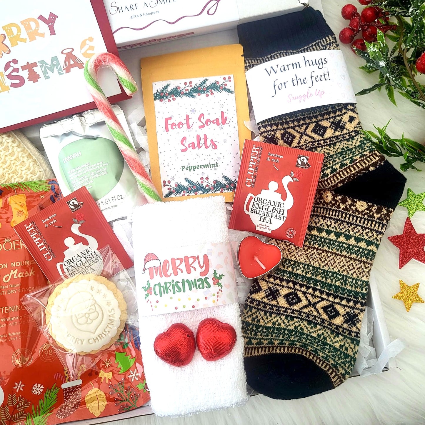 Men's Christmas Spa Gift Box | Winter Socks & Pamper Hamper for Him