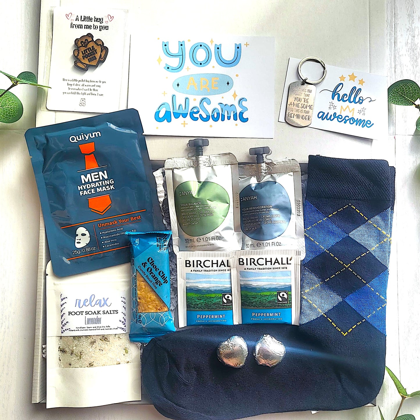 Men Spa Gift Box - Self Care Package for Him - Hug in a Box - Thinking of You - You Got This