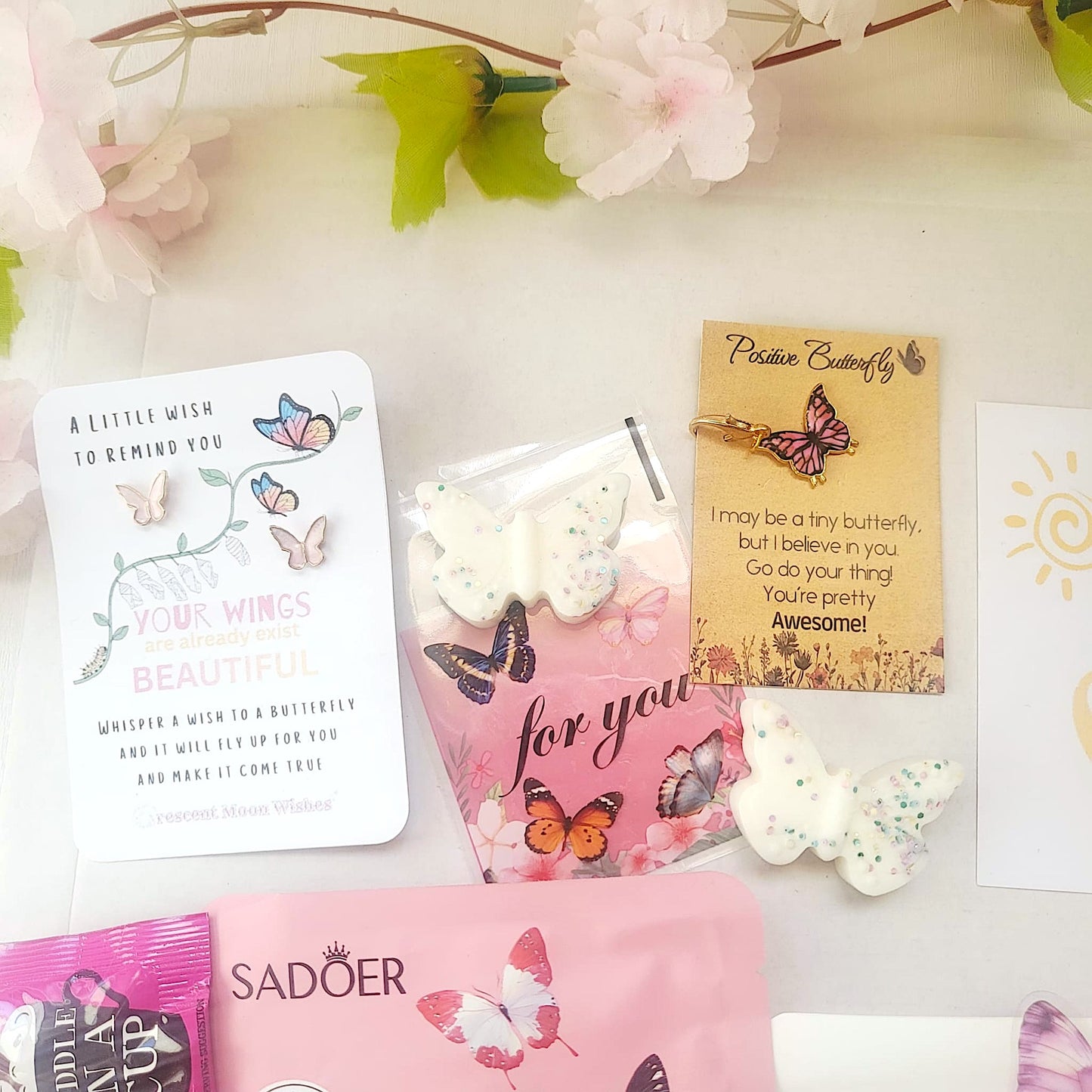 Sending Butterfly Sunshine Hug in a Box | Birthday Pamper Hamper | Gifts For Friends | Thinking of You | Get Well Soon | You Got This