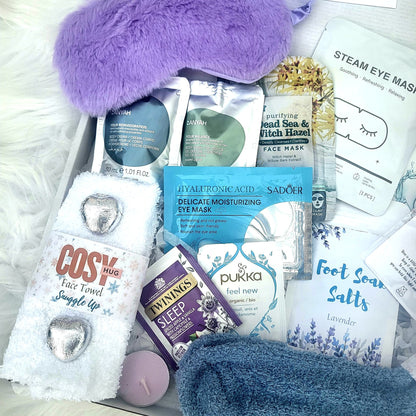 Cozy Night In Pamper Hamper, Self-Care Relaxation Spa Set, Hug in a Box