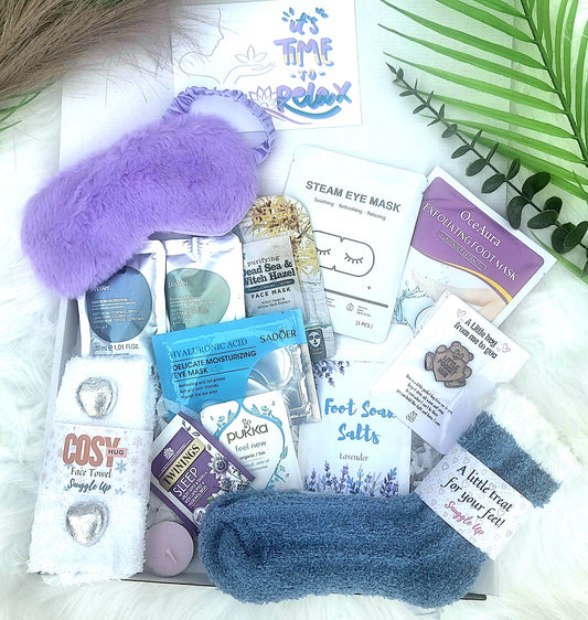 Cozy Night In Pamper Hamper, Self-Care Relaxation Spa Set, Hug in a Box