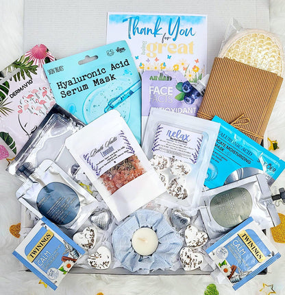 Lavender Blue Spa Gift Box for Her: New Job, Congratulations, Colleague Relaxation Pamper Hamper