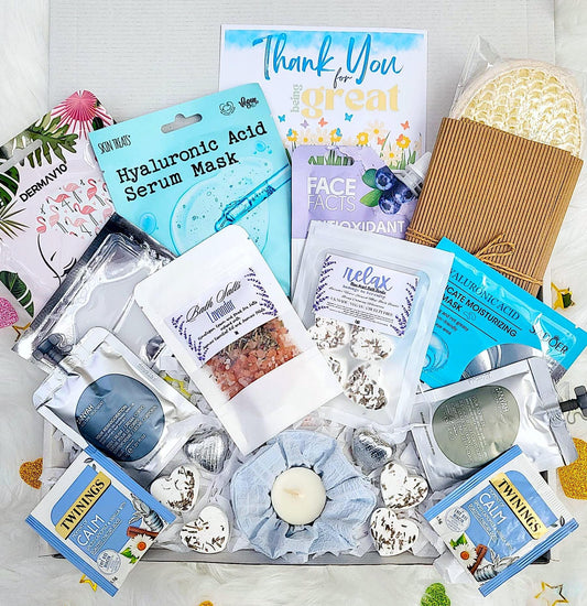 Lavender Blue Spa Gift Box for Her: New Job, Congratulations, Colleague Relaxation Pamper Hamper