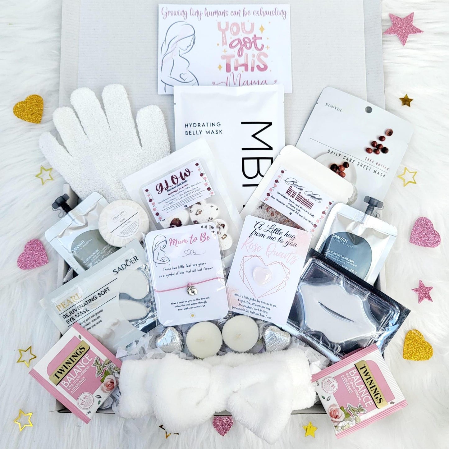 Luxury Pregnancy Spa Gift Box: Mum-to-Be Pamper Hamper with Belly Mask