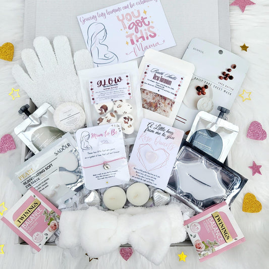 Pregnancy Spa Essentials Care Package: Mum To Be Pamper Hamper with Rose Quartz