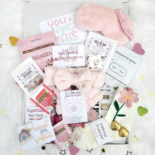 Ultimate Spa Care Package Gift Box: Rose Quartz Warm Love Hug in a Box