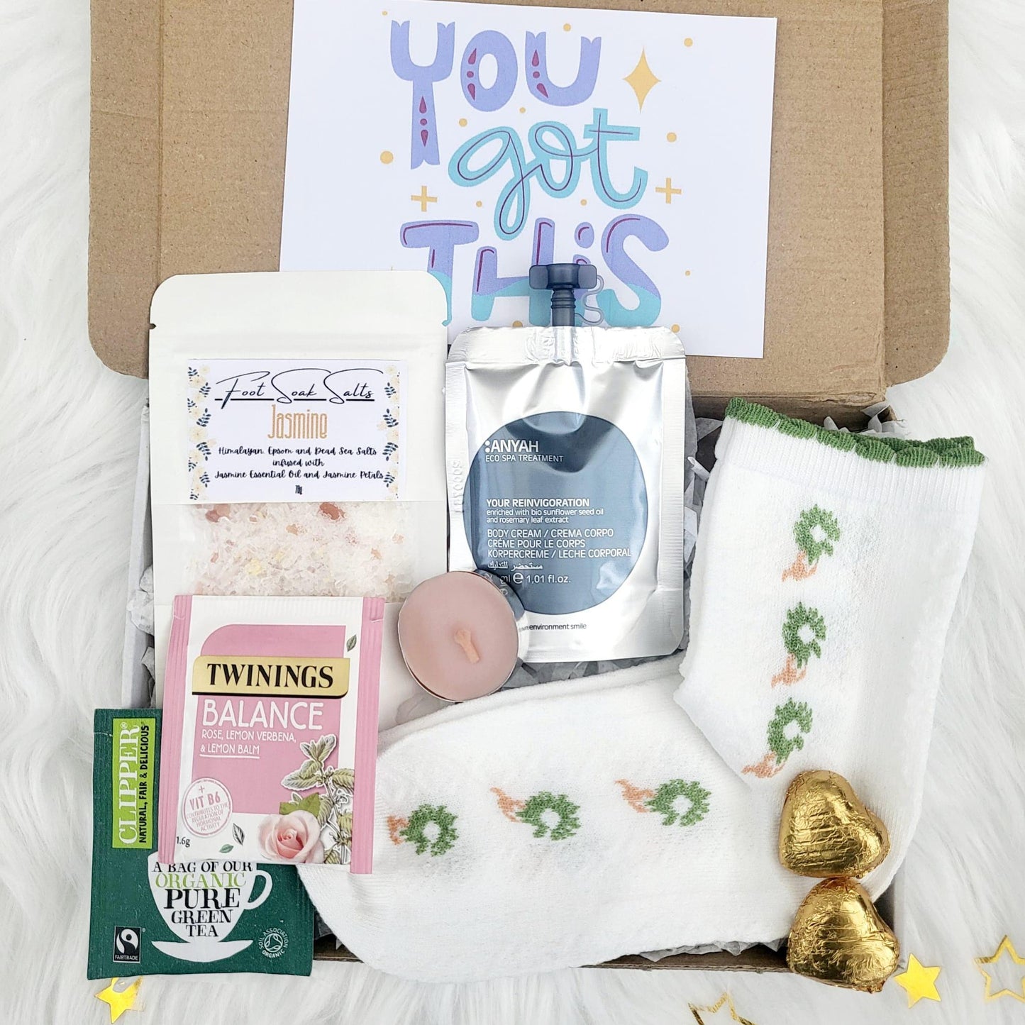 Pastel Smooth Relaxing Spa Gift Box for Women: Happy Birthday, You Got This, Hug in a Box