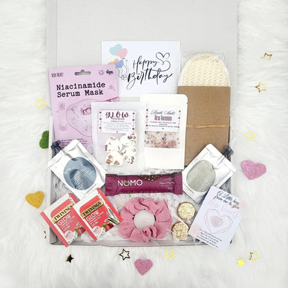 Vegan Spa Gift Box: Rose Pamper Hamper, Birthday, Sending Hugs