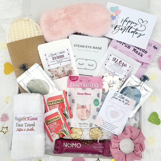 Vegan Spa Gift Box: Rose Pamper Hamper, Birthday, Sending Hugs