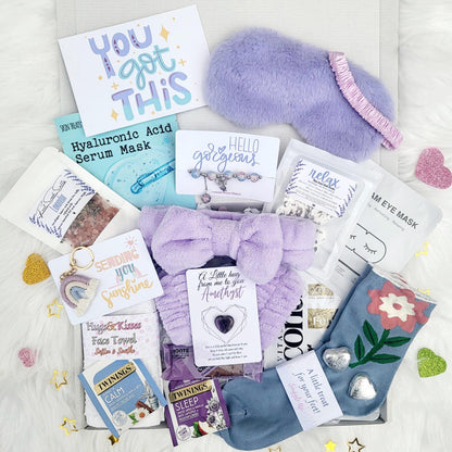 Recovery Pamper Hamper: Get Well Soon, Pick Me Up, You Got This, Amethyst Hug
