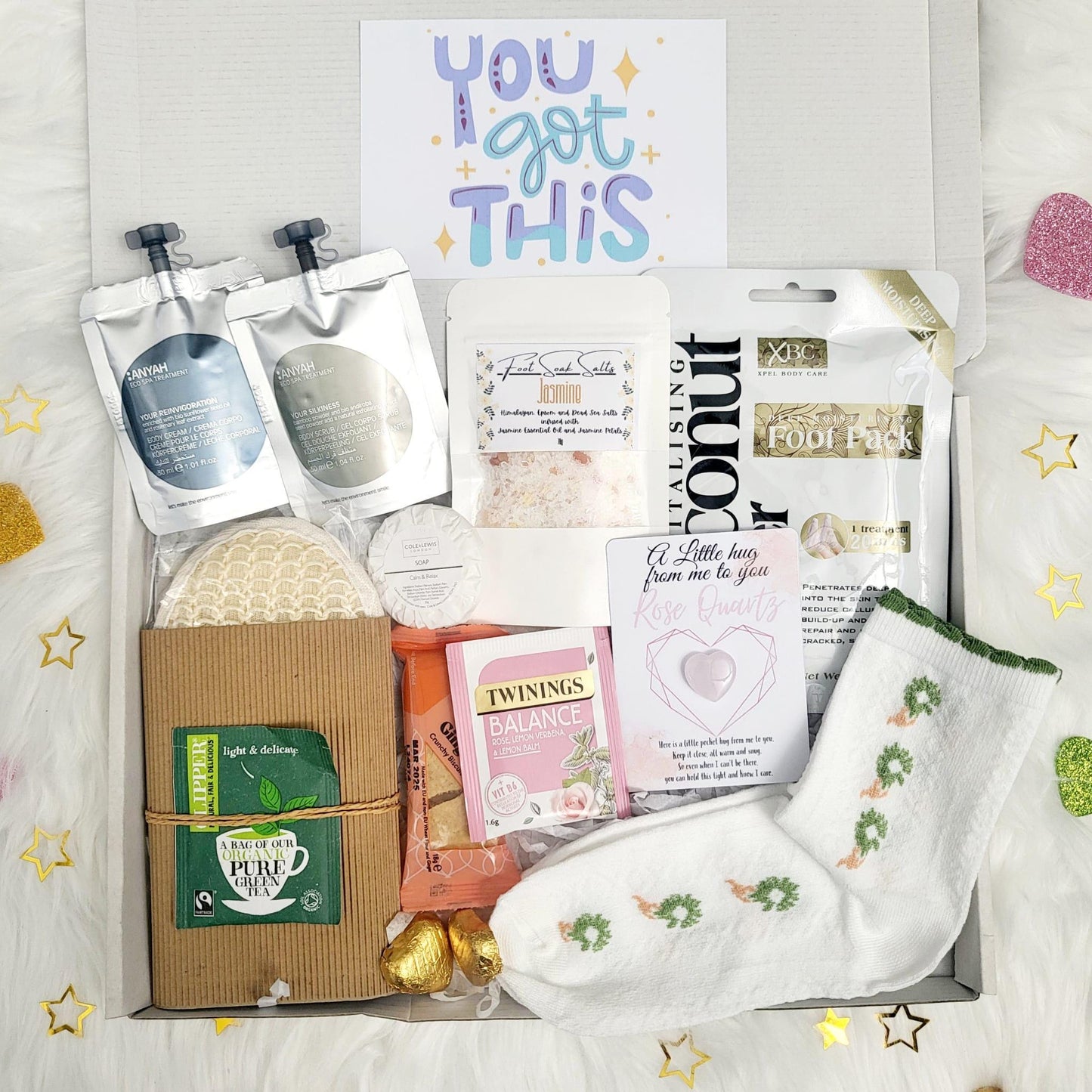 Pastel Smooth Relaxing Spa Gift Box for Women: Happy Birthday, You Got This, Hug in a Box