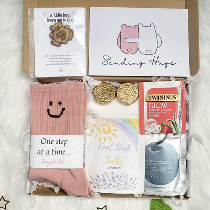 VEGAN Recovery Care Package, HUG in a BOX, Hospital Recovery Gift For Her, Thinking Of You, Sending Hugs, Get Well Soon, Pick Me Up Gift
