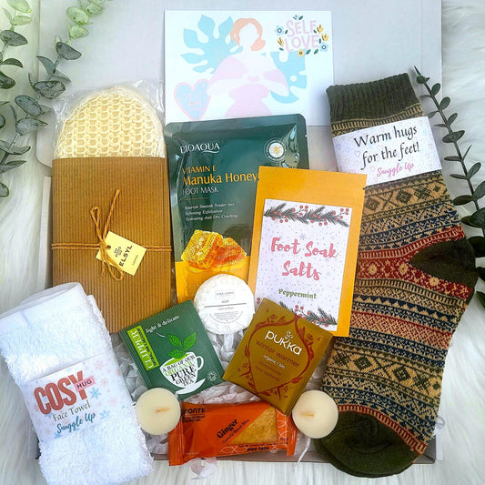 Cozy Night In Pamper Hamper: Hygge Gift Box, Sending Hugs, Get Well Soon