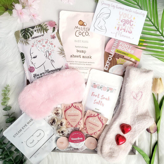 Pregnancy Pamper Gift Box: Maternity Leave Spa Care Package with Belly Mask