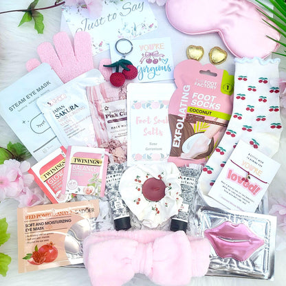 Cherry Sweet Spa Gift Box: Self-Care Package - Hug in a Box - Birthday Pamper Hamper
