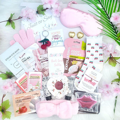 Cherry Sweet Spa Gift Box: Self-Care Package - Hug in a Box - Birthday Pamper Hamper