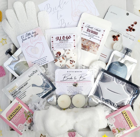 Bride To Be Gift Box: Pure White Wedding Dream Pamper Hamper with Rose Quartz
