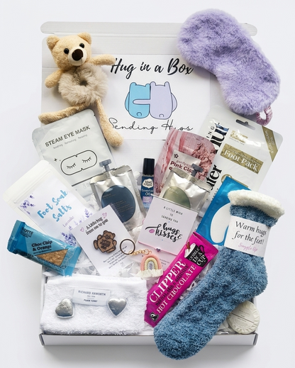 HUG IN A BOX - Sending Hugs Gift - Bear Spa Gift - Gift for Her - Get Well Soon - Birthday - Thinking of You - Best Friend - Pick Me Up Gift