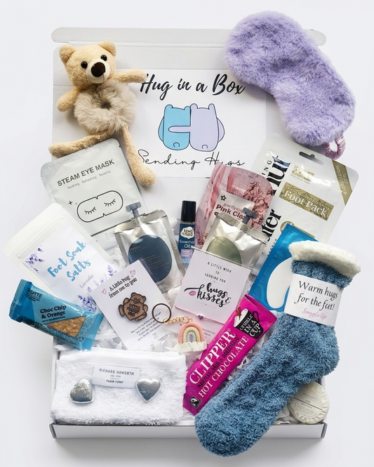 HUG IN A BOX - Sending Hugs Gift - Bear Spa Gift - Gift for Her - Get Well Soon - Birthday - Thinking of You - Best Friend - Pick Me Up Gift