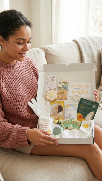 Yellow Butterfly Hug in a Box – Pamper Hamper - Hygge Spa Gift - Pick Me Up - You Got This - Self Care Package