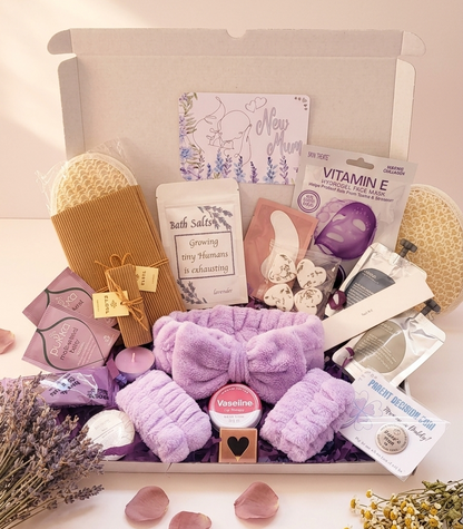 New Mum Spa Gift Box – Relaxing Pamper Hamper - Postpartum Care Package - Baby Shower
