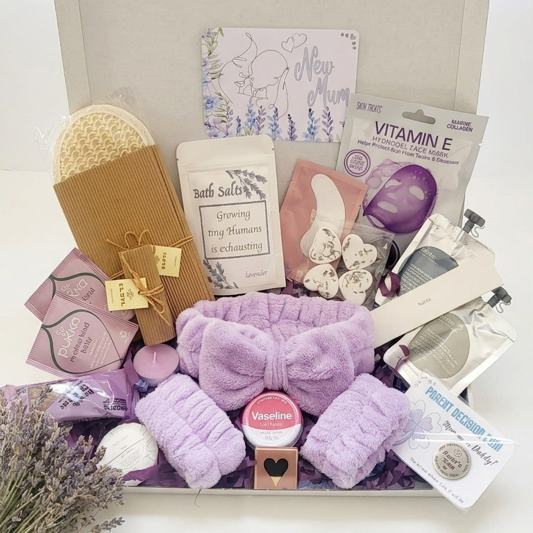 New Mum Spa Gift Box – Relaxing Pamper Hamper - Postpartum Care Package - Baby Shower
