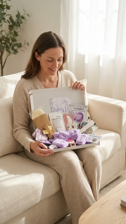 New Mum Spa Gift Box – Relaxing Pamper Hamper - Postpartum Care Package - Baby Shower