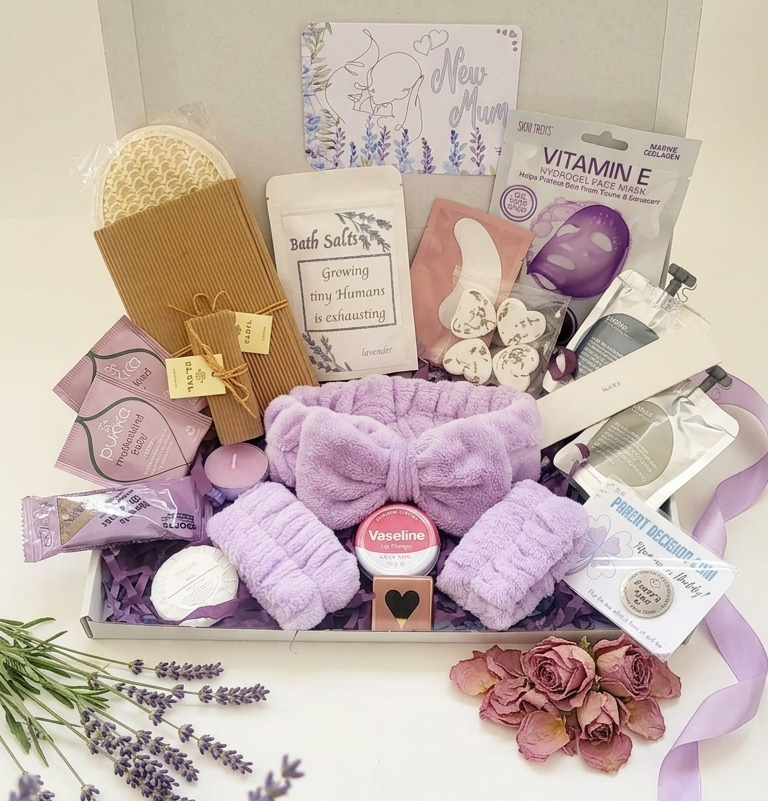 New Mum Spa Gift Box – Relaxing Pamper Hamper - Postpartum Care Package - Baby Shower