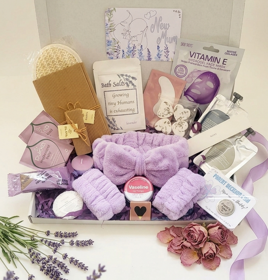 New Mum Spa Gift Box – Relaxing Pamper Hamper - Postpartum Care Package - Baby Shower