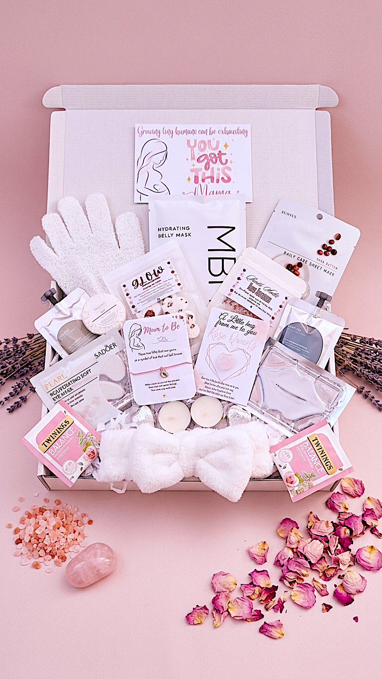 Luxury Pregnancy Spa Gift Box: Mum-to-Be Pamper Hamper with Belly Mask